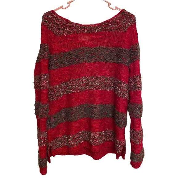 FREE PEOPLE Oversized Striped Knit Sweater - Picture 5 of 8